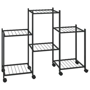 vidaXL lillealus ratastel, 83 x 25 x 63,5 cm, must, raud