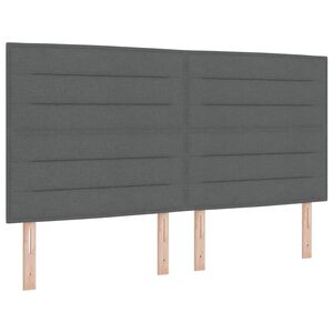 vidaXL LED Box Spring Voodi madratsiga Tumehall 180 x 200 cm kangas