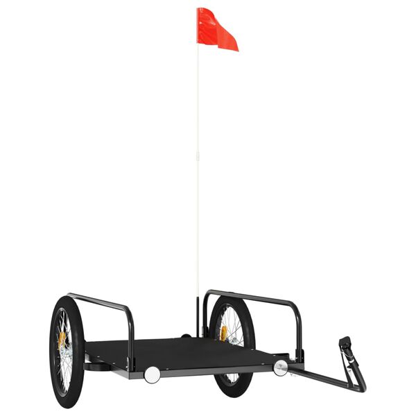 vidaXL jalgratta haagis, must, 135 x 70 x 37 cm, raud