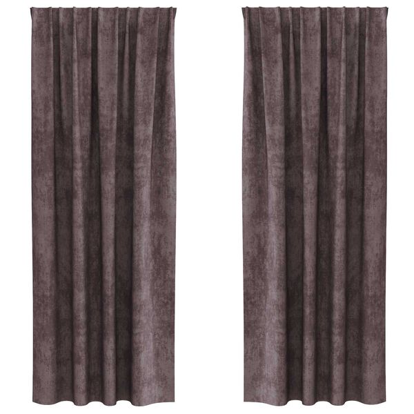 vidaXL Satiinist kardinad kardinatega 2 pcs Pruun 260 x 140 cm Samet