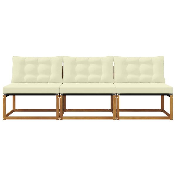 vidaXL 3 T&uuml;kk V&auml;ljas Keskmine Diivan Tugev akatsiapuu Neutraalne