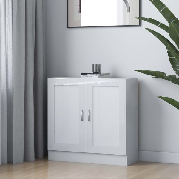 vidaXL raamaturiiul k&otilde;rgl&auml;ikega valge 82,5x30,5x80 cm tehispuit