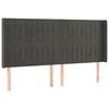 vidaXL voodipeats servadega, tumehall, 183x16x118/128 cm, samet