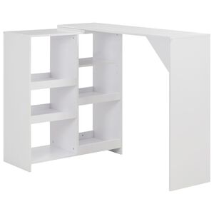vidaXL baarilaud liigutatava riiuliga, valge, 138 x 39 x 110 cm