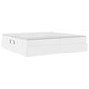 vidaXL Voodi hoiukohaga ja madratsiga Valge 200 x 200 cm Kunstnahk