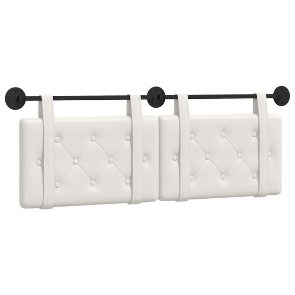 vidaXL Rippuv Peatoe Valge 130 x 55 x 5 cm Kunstnahk