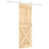 vidaXL Libisev uks Looduslik ja Valge 70 x 210 cm Tahke m&auml;nnipuit