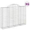 vidaXL kaarekujulised gabioonkorvid 6 tk, 200x30x140/160 cm, raud