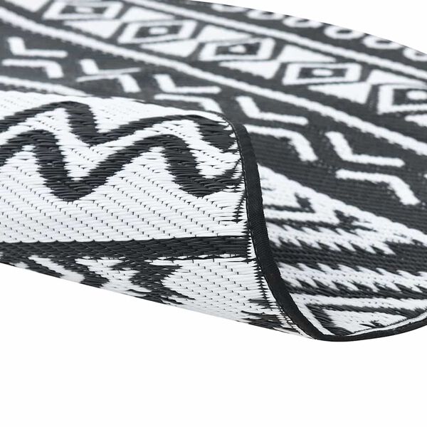 vidaXL õuevaip, ARAKIL must, Ø200 cm, PP