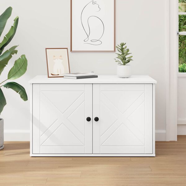 vidaXL Kassi Maja Valge 85 x 55 x 50,5 cm Tehispuit