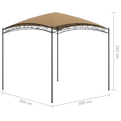 vidaXL lehtla 3 x 3 x 2,65 m, hallikaspruun, 180 g/m²