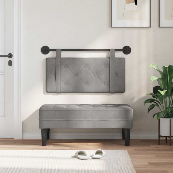 vidaXL Rippuv Peatoe Seinale kinnitatav Helehall 90 x 55 x 5 cm Samet