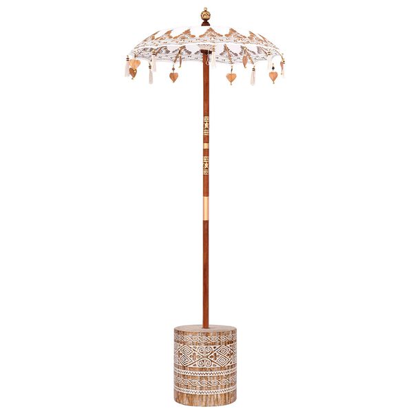 vidaXL Balineesia vihmavari koos alusega cream 95 x 95 x 260 cm