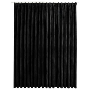 vidaXL pimendav kardin konksudega, samet, must, 290 x 245 cm