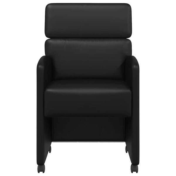 vidaXL Ratastega S&ouml;&ouml;gi-toolid 2 pcs Must 58 x 65 x 98 cm Kunstnahk