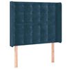 vidaXL voodipeats servadega, tumesinine, 103x16x118/128 cm, samet