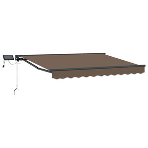 vidaXL Manuaalne varikatus LED-idega Pruunikashall 2,5 x 2 m