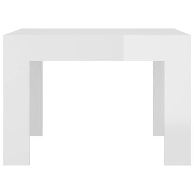 vidaXL kohvilaud, kõrgläikega valge, 50x50x35 cm, puitlaastplaat