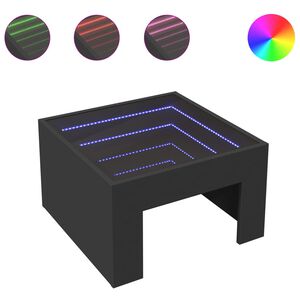 vidaXL kohvilaud LED-tuledega, must, 50x50x30 cm