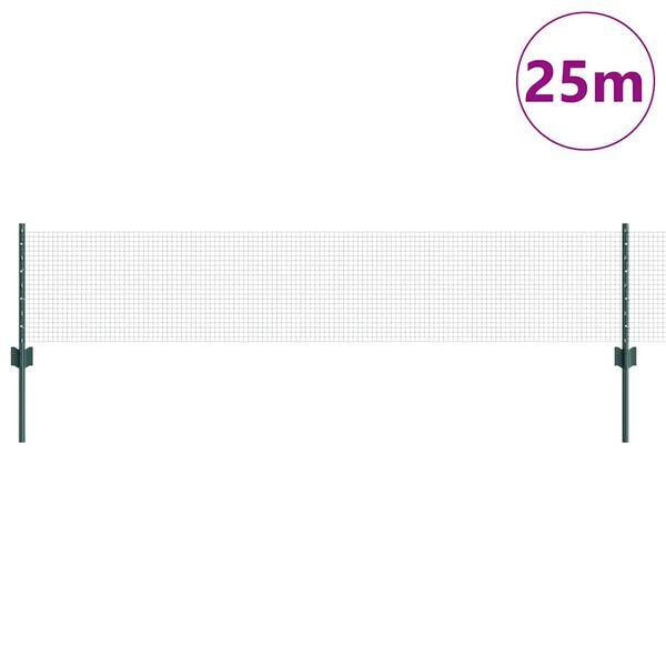vidaXL Aed koos postiga Roheline 0,4 x 25 m Terased ja PVC