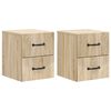 vidaXL Seinale kinnitatav &ouml;&ouml;tis 2 tk Sonoma tamm 34,5 x 33 x 40 cm