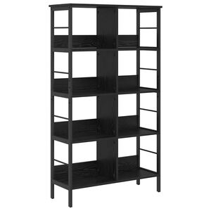 vidaXL Raamatukapp Must tamm 82 x 32 x 144,5 cm Tehispuit