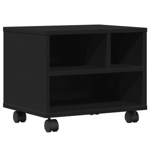 vidaXL ratastega printerialus, must, 41x32x34,5 cm