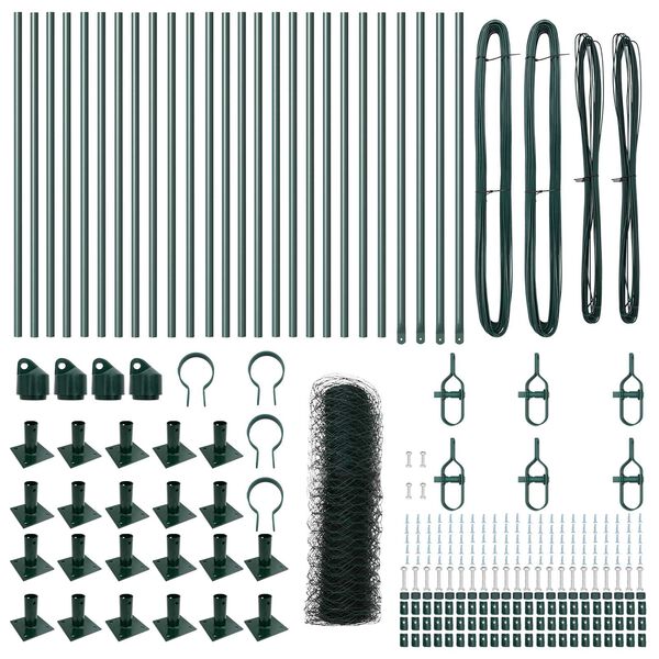 vidaXL Aiapost Roheline 50 x 0,8 m (50 mm v&otilde;rk) Terased ja PVC