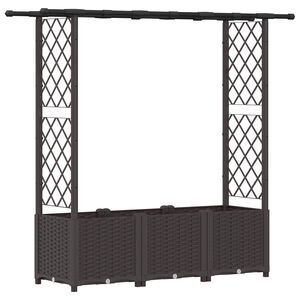 vidaXL T&otilde;stetud Padi Kase ja Katusega Pruun 162,5 x 40 x 136 cm PP