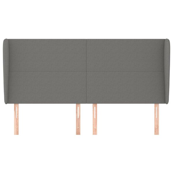 vidaXL voodipeats servadega, tumehall, 203x23x118/128 cm, kangas