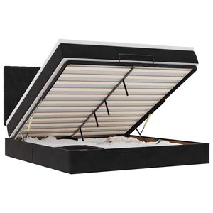 vidaXL Ottomani voodiraam madratsitega, must, 180x200 cm, samet
