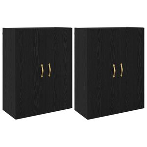 vidaXL Seinale kinnitatav kapp 2 pcs Must tamm 69,5 x 34 x 90 cm