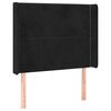 vidaXL voodipeats servadega, must, 93x16x118/128 cm, samet
