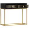vidaXL konsoollaud, must ja kuldne, 90 x 30 x 75 cm, mangopuit