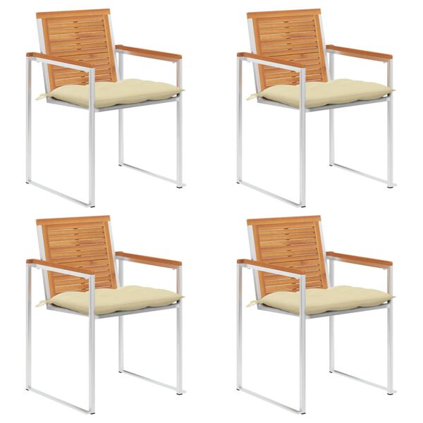 vidaXL aiatoolid istmepatjadega, 4 tk, akaatsiapuit