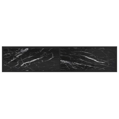 vidaXL telerialus, must marmor, 180 x 40 x 40,5 cm, karastatud klaas