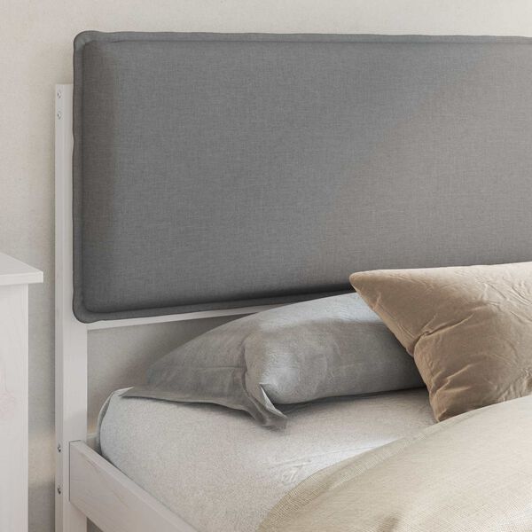 vidaXL Voodiraam Pehme Peatoega peaga Helehall 200 x 200 cm Tahke m&auml;nd