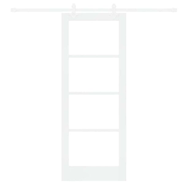 vidaXL Libisev uks Valge 78 x 202 cm Soe männipuit ja klaas