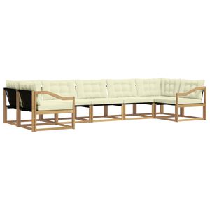 vidaXL V&auml;li diivanikomplekt padjaga 7 pcs Valge ja kreemjas
