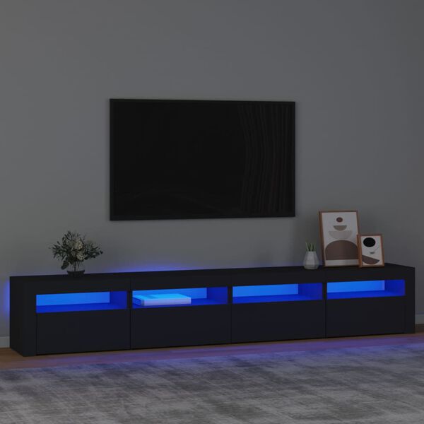 vidaXL telerialus LED-tuledega, must, 240x35x40 cm