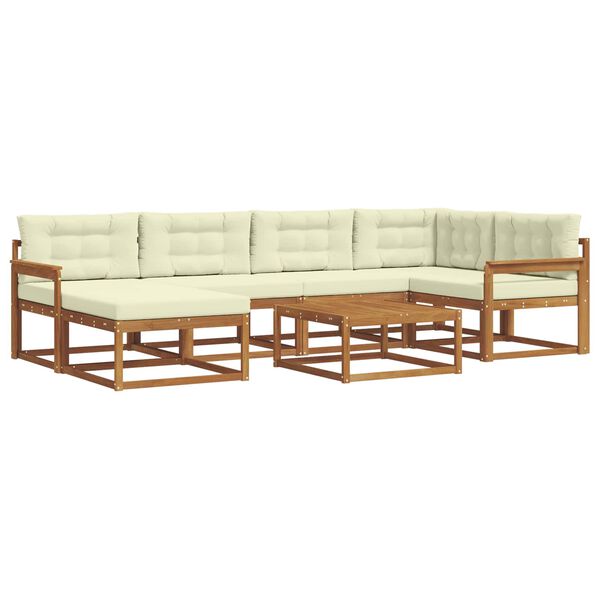 vidaXL V&auml;li diivanikomplekt padjaga 7 pcs Looduslik ja kreem