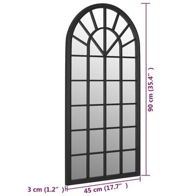 vidaXLpeegel, must, 90x45 cm, raud, toas kasutamiseks