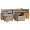 vidaXL 8-osaline aiadiivani komplekt patjadega, beež, pol&uuml;rotang