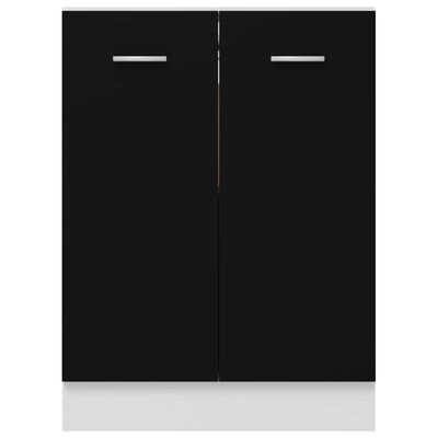 vidaXL alumine köögikapp, must, 60 x 46 x 81,5 cm, puitlaastplaat