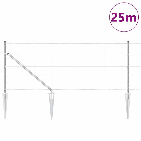 vidaXL Aiapost Galvaniseeritud 25 x 0,8 m Teras