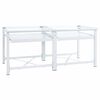 vidaXL kahekordne pesumasina alus, v&auml;ljat&otilde;mmatavate riiulitega valge