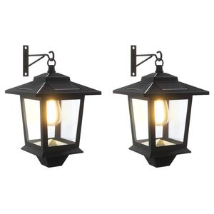 vidaXL Seinale Paigaldatav Lamp 2 tk Must 19 x 14 x 25 cm