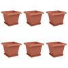 vidaXL Taimepotid 6 pcs Kohviroosa 33 x 33 x 26 cm Plastmass