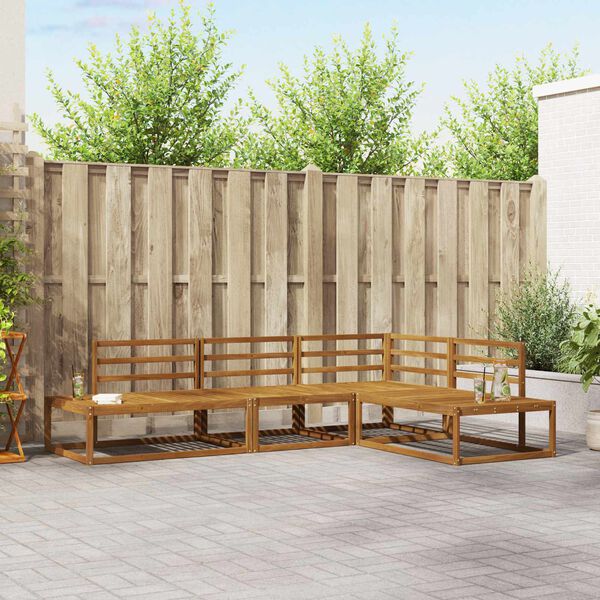 vidaXL V&auml;li diivanikomplekt 4 T&uuml;kk Neutraalne Tugev akatsiapuu