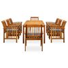 3058093 vidaXL 9 Piece Garden Dining Set with Cushions Solid Acacia Wood (45963+312130+2x312131)